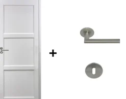 Gd Menuiseries Bloc Porte<Bloc Porte Korya Blanc 3 Panneaux H204 X L83 Côte Tableau P.droite,poignee Pomerol