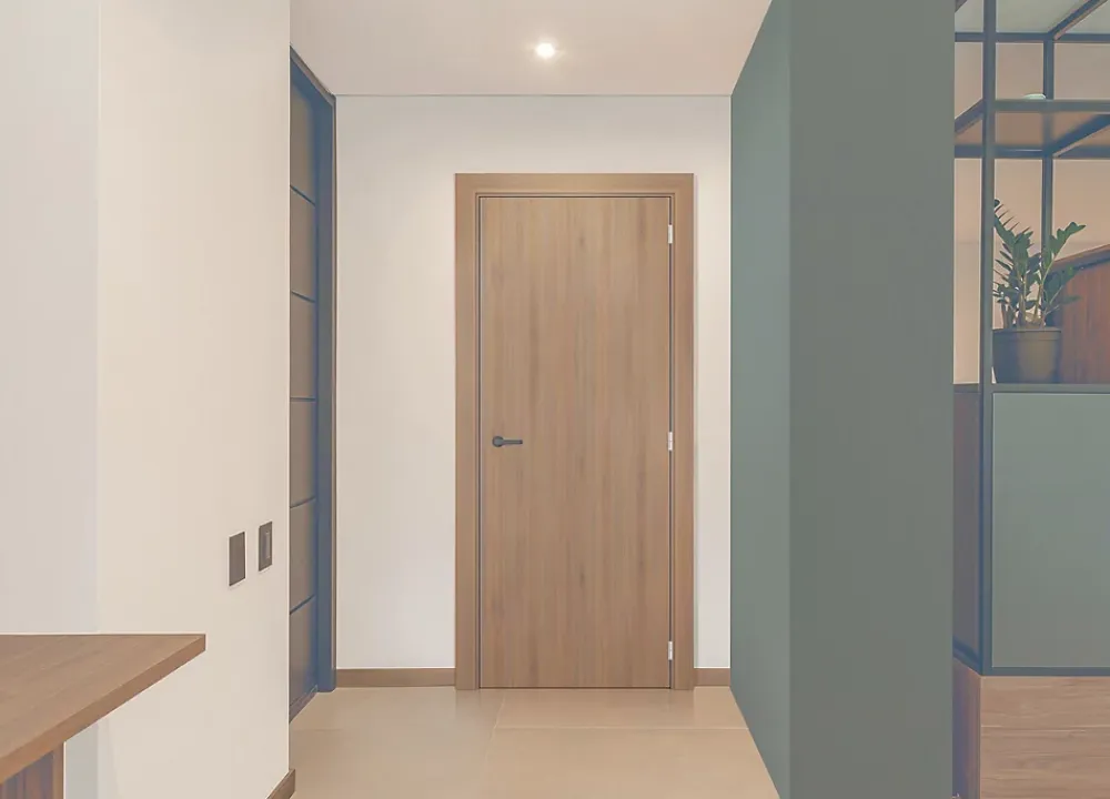 Gd Menuiseries Bloc Porte Light Walnut H204 X L93 Côte Tableau P.gauche- Bloc Porte