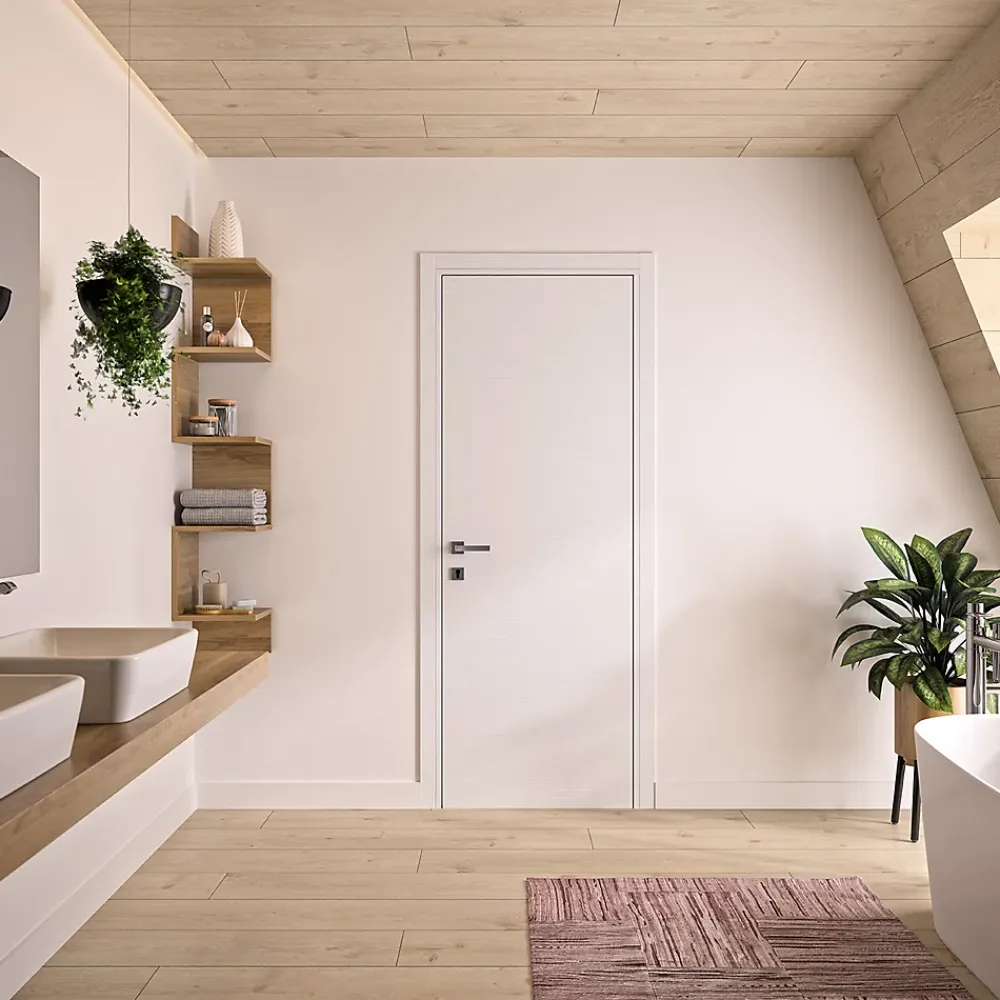 Optimum Bloc Porte PREMIUM Blanc satiné - Réversible et ajustable - L930mm- Bloc Porte