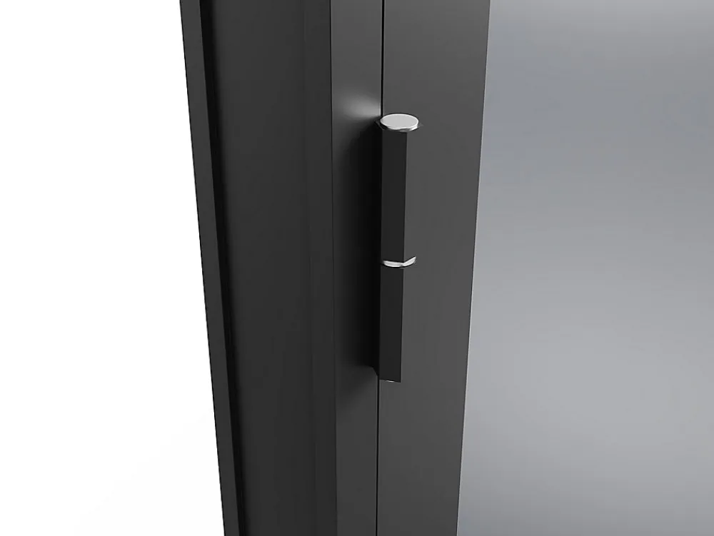 Vente-unique Bloc Porte<Bloc porte réversible à deux battants en aluminium et verre trempé fumé - 2 x H204 x L73 cm - Noir - LOXTON