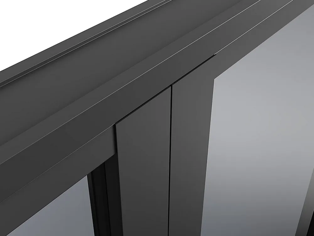 Vente-unique Bloc Porte<Bloc porte réversible à deux battants en aluminium et verre trempé fumé - 2 x H204 x L73 cm - Noir - LOXTON