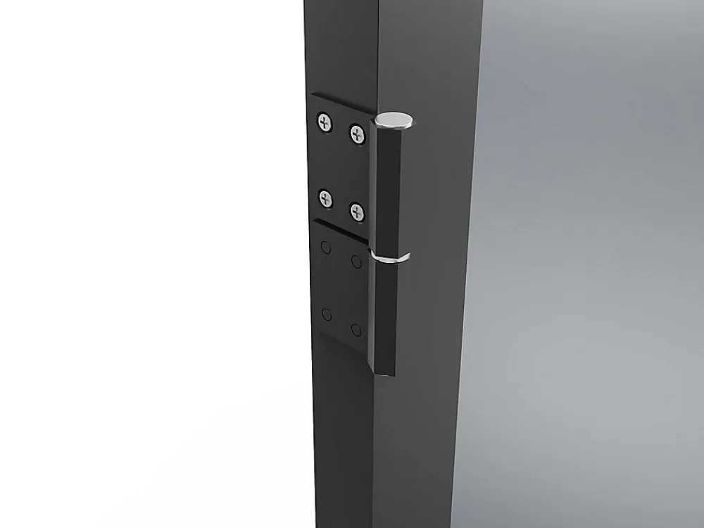 Vente-unique Bloc Porte<Bloc porte réversible à deux battants en aluminium et verre trempé fumé - 2 x H204 x L73 cm - Noir - LOXTON