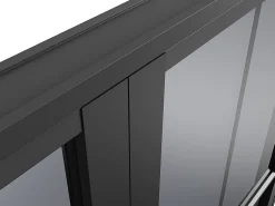 Vente-unique Bloc Porte<Bloc porte réversible à deux battants en aluminium et verre trempé fumé - 2 x H204 x L83 cm - Noir - SEROTO
