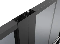 Vente-unique Bloc Porte<Bloc porte réversible à deux battants en aluminium et verre trempé fumé - 2 x H204 x L83 cm - Noir - SEROTO