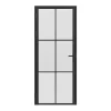Vente-unique Bloc Porte<Bloc porte réversible en aluminium et verre dépoli - H204 x L83 cm - Noir - SEROTO