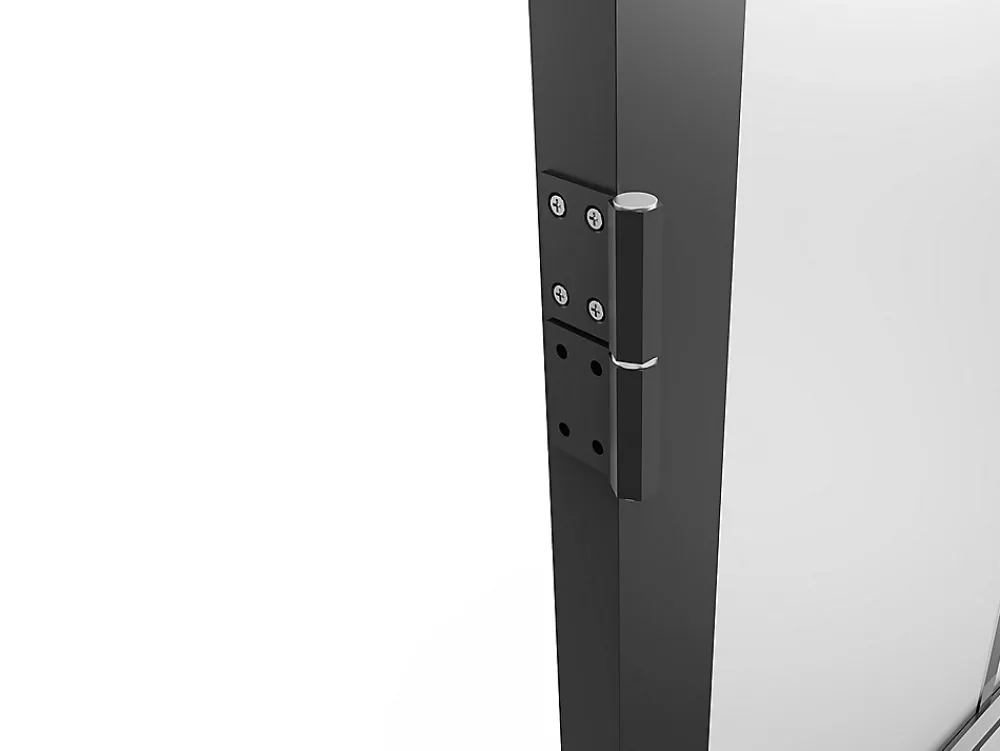 Vente-unique Bloc Porte<Bloc porte réversible en aluminium et verre dépoli - H204 x L83 cm - Noir - SEROTO