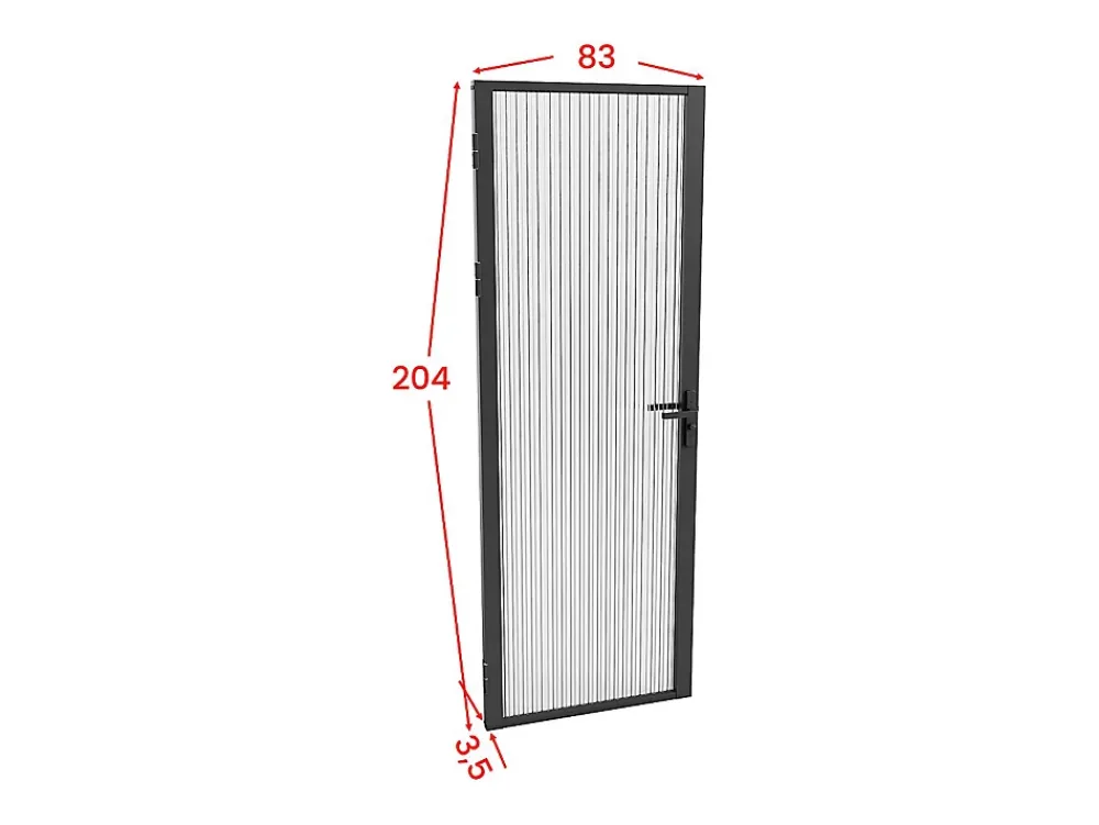 Vente-unique Bloc porte réversible en aluminium et verre trempé texturé - H204 x L83 cm - Noir - LOXTON- Bloc Porte