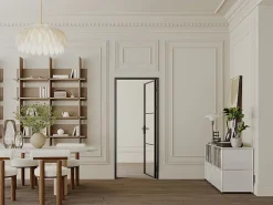 Vente-unique Bloc Porte<Bloc porte réversible en aluminium et verre trempé - H204 x L93 cm - Noir - MASERU