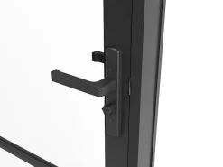Vente-unique Bloc Porte<Bloc porte réversible en aluminium et verre trempé - H204 x L93 cm - Noir - MASERU