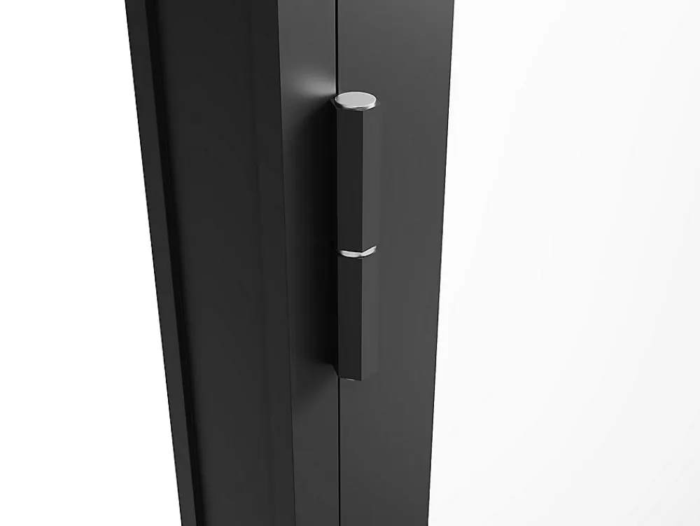 Vente-unique Bloc Porte<Bloc porte réversible en aluminium et verre trempé - H204 x L93 cm - Noir - MASERU