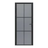 Vente-unique Bloc Porte<Bloc porte réversible en aluminium et verre trempé fumé - H204 x L73 cm - Noir - SEROTO