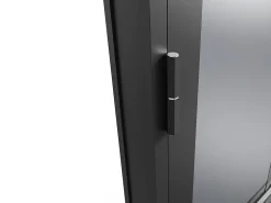 Vente-unique Bloc Porte<Bloc porte réversible en aluminium et verre trempé fumé - H204 x L73 cm - Noir - SEROTO