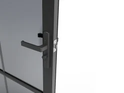 Vente-unique Bloc Porte<Bloc porte réversible en aluminium et verre trempé fumé - H204 x L73 cm - Noir - SEROTO