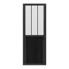 Vente-unique Bloc Porte<Bloc porte réversible en aluminium et verre trempé dépoli style atelier - H204 x L73 cm - Noir - ERMELO