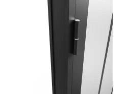 Vente-unique Bloc Porte<Bloc porte réversible en aluminium et verre trempé dépoli style atelier - H204 x L73 cm - Noir - ERMELO