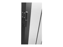 Vente-unique Bloc Porte<Bloc porte réversible en aluminium et verre trempé dépoli style atelier - H204 x L73 cm - Noir - ERMELO