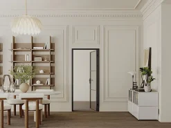 Vente-unique Bloc Porte<Bloc porte réversible en aluminium et verre trempé fumé - H204 x L73 cm - Noir - MASERU