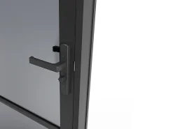 Vente-unique Bloc Porte<Bloc porte réversible en aluminium et verre trempé fumé - H204 x L73 cm - Noir - MASERU