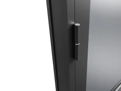 Vente-unique Bloc Porte<Bloc porte réversible en aluminium et verre trempé fumé - H204 x L73 cm - Noir - MASERU