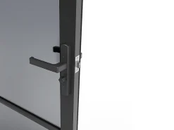 Vente-unique Bloc Porte<Bloc porte réversible en aluminium et verre trempé fumé - H204 x L73 cm - Noir - MASERU