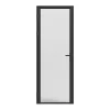 Vente-unique Bloc porte réversible en aluminium et verre trempé dépoli - H204 x L73 cm - Noir - LOXTON- Bloc Porte