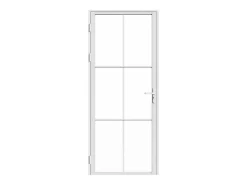 Vente-unique Bloc porte réversible en aluminium et verre trempé - H204 x L73 cm - Blanc - SEROTO- Bloc Porte