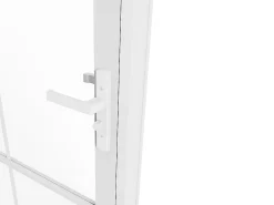 Vente-unique Bloc porte réversible en aluminium et verre trempé - H204 x L73 cm - Blanc - SEROTO- Bloc Porte