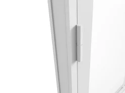 Vente-unique Bloc porte réversible en aluminium et verre trempé - H204 x L73 cm - Blanc - SEROTO- Bloc Porte