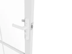 Vente-unique Bloc porte réversible en aluminium et verre trempé - H204 x L73 cm - Blanc - SEROTO- Bloc Porte