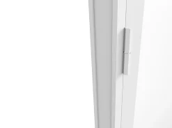 Vente-unique Bloc porte réversible en aluminium et verre trempé - H204 x L73 cm - Blanc - LOXTON- Bloc Porte