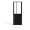 Vente-unique Bloc Porte<Bloc porte réversible en aluminium et verre trempé style atelier - H204 x L73 cm - Noir - ERMELO