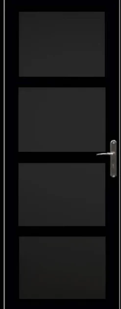 Gd Menuiseries Bloc Porte<Bloc Porte Telia Noir 4 Panneaux H204 X L73 Côte Tableau P.gauche