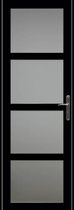 Gd Menuiseries Bloc Porte Telia Noir Vitrée H204 X L83 Côte Tableau P.gauche- Bloc Porte