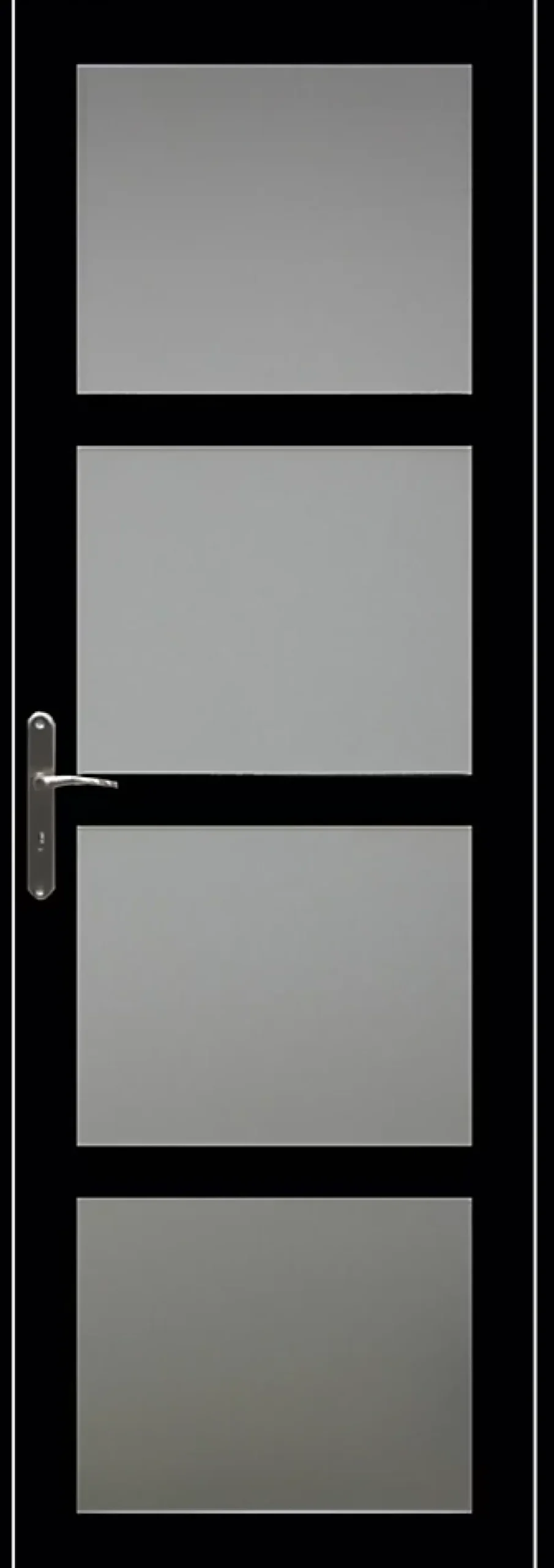Gd Menuiseries Bloc Porte Telia Noir Vitrée H204 X L73 Côte Tableau P.droite- Bloc Porte