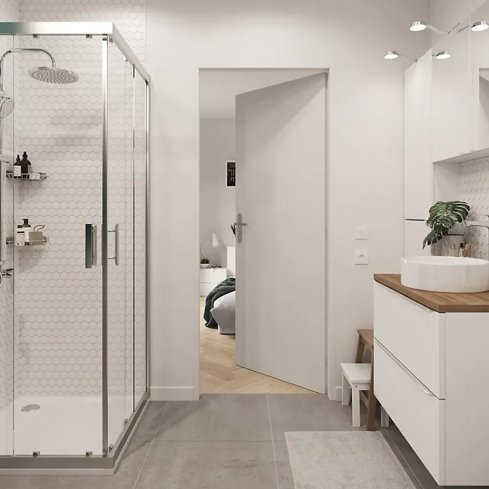 Bloc-porte Alpille blanc H.204 x l.73 cm, réversible- Bloc Porte
