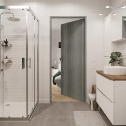 Bloc Porte<Bloc-porte Alpille effet bois gris H.204 x l.73 cm, réversible