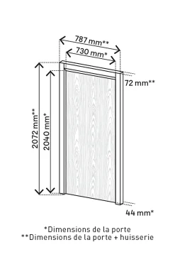 Bloc Porte<Bloc-porte Alpille effet bois gris H.204 x l.73 cm, réversible