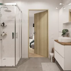 Bloc Porte<Bloc-porte Alpille effet chêne naturel H.204 x l.73 cm, réversible