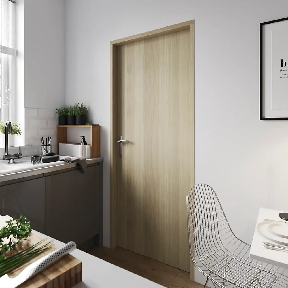Bloc Porte<Bloc-porte Alpille effet chêne naturel H.204 x l.73 cm, réversible