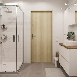 Bloc Porte<Bloc-porte Alpille effet chêne naturel H.204 x l.73 cm, réversible