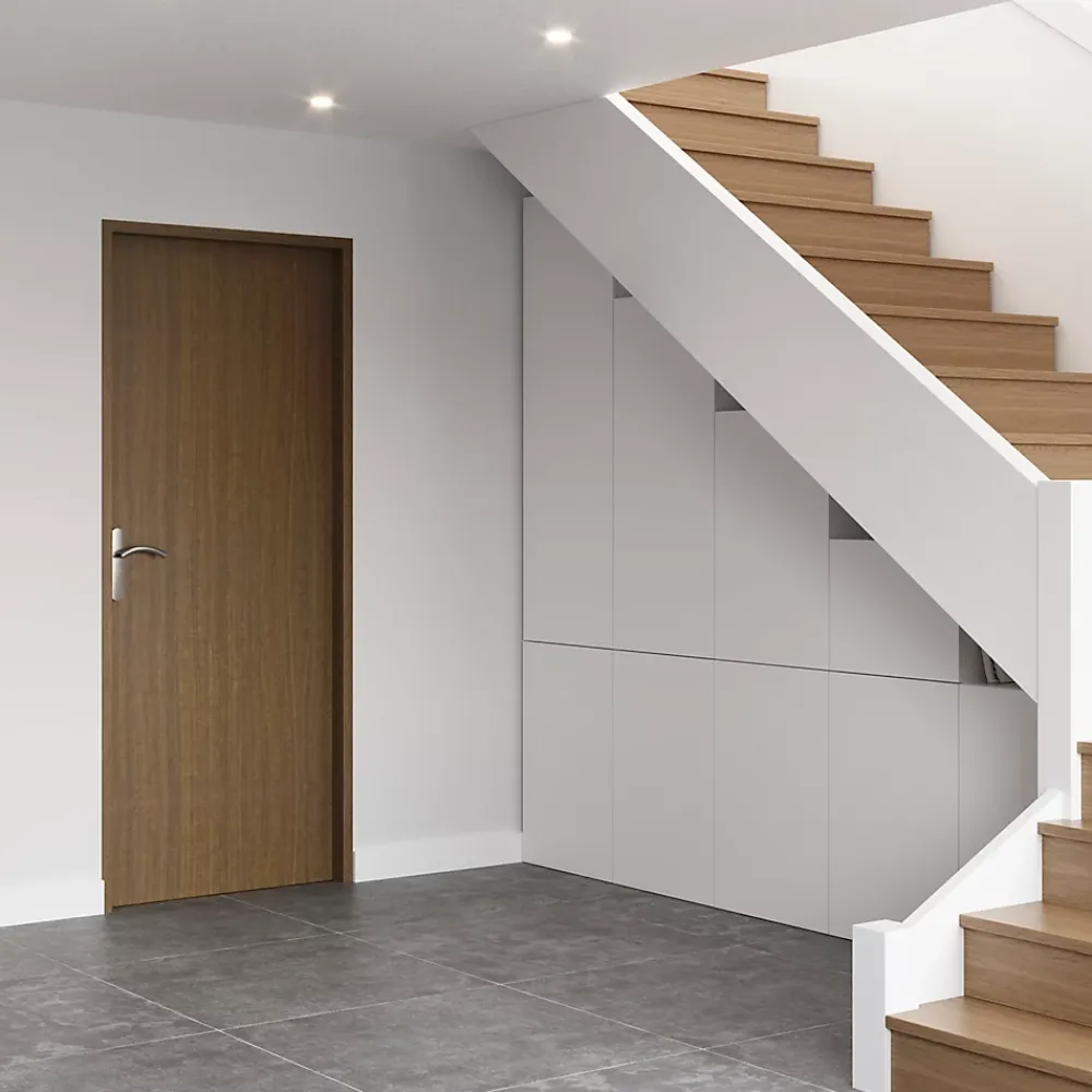Bloc-porte Alpille effet noyer naturel H.204 x l.73 cm, réversible- Bloc Porte