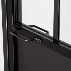Bloc-porte atelier 3 carreaux vitrés transparent, poussant droit, coloris noir mat H.213 x l.83cm- Bloc Porte