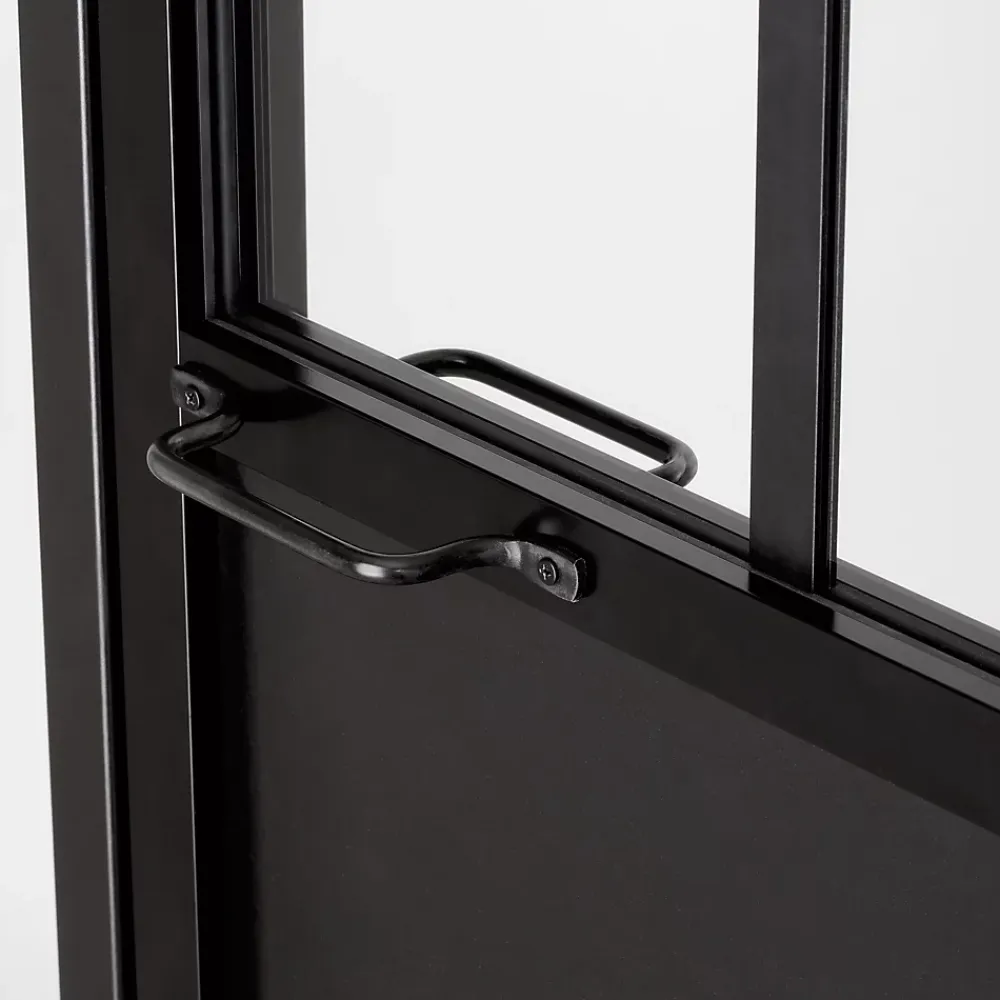 Bloc-porte atelier 3 carreaux vitrés transparent, poussant droit, coloris noir mat H.213 x l.83cm- Bloc Porte