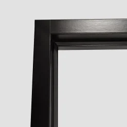 Bloc-porte atelier 3 carreaux vitrés transparent, poussant droit, coloris noir mat H.213 x l.83cm- Bloc Porte