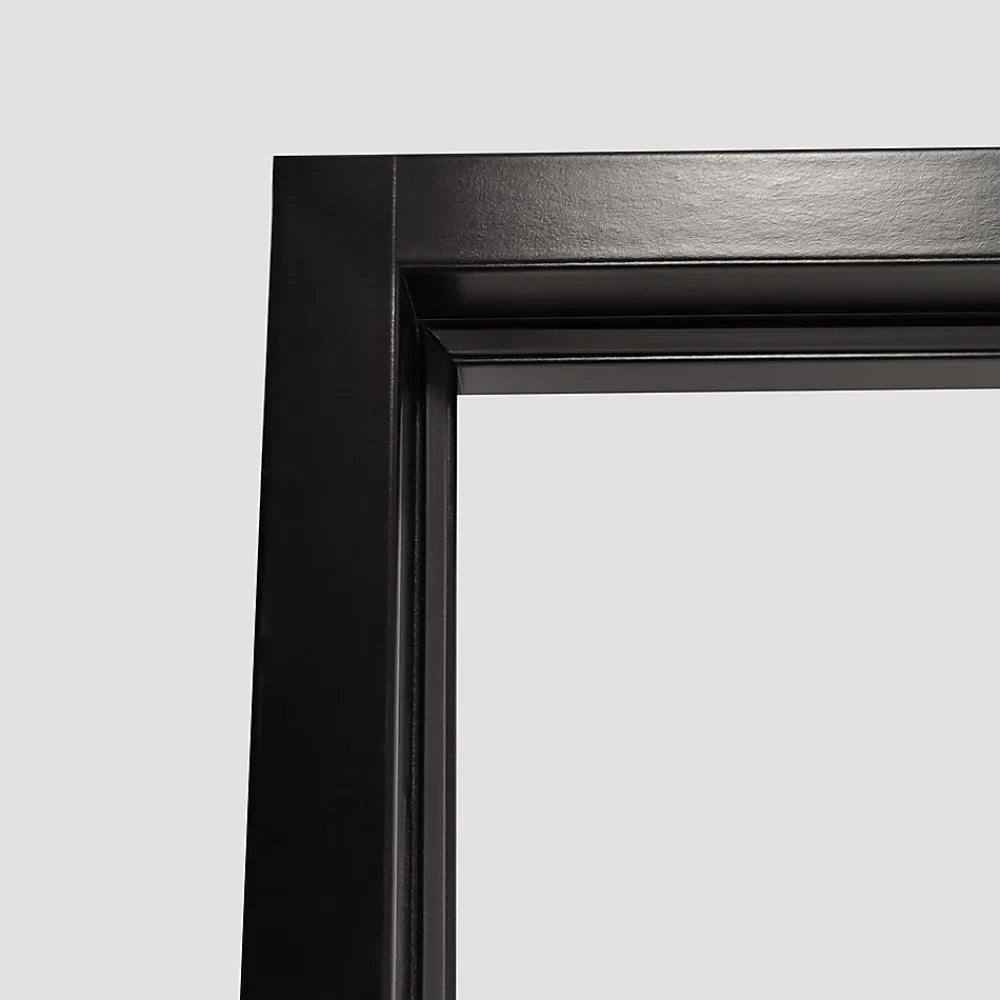 Bloc-porte atelier 3 carreaux vitrés transparent, poussant droit, coloris noir mat H.213 x l.83cm- Bloc Porte