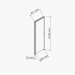 Coulicool Bloc-Porte Blanc Laqué Plane H. 204 x l. 63 cm - Poussant Droit- Bloc Porte