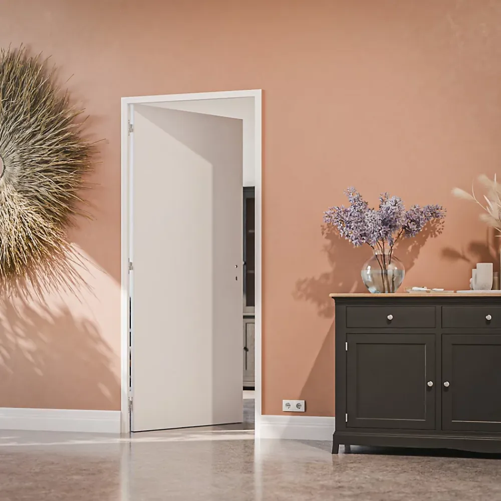 Coulicool Bloc-Porte Blanc Laqué Plane H. 204 x l. 83 cm - Poussant Gauche- Bloc Porte