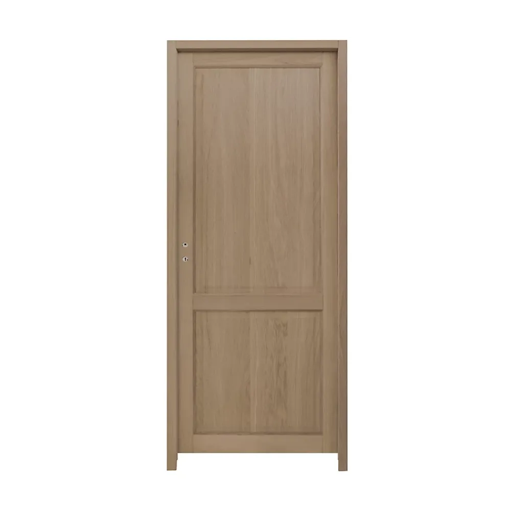 Bloc-porte Camargue effet chêne naturel H.204 x l.73 cm, poussant droit- Bloc Porte