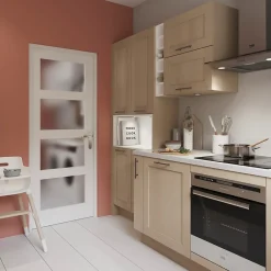 Bloc Porte<Bloc-porte Connemara 4 carreaux blanc H.204 x l.73 cm, poussant droit