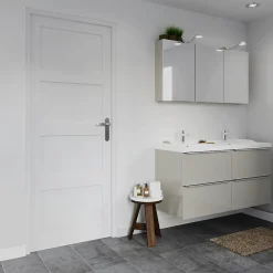 Bloc-porte Connemara 4 panneaux blanc H.204 x l.83 cm, poussant droit- Bloc Porte